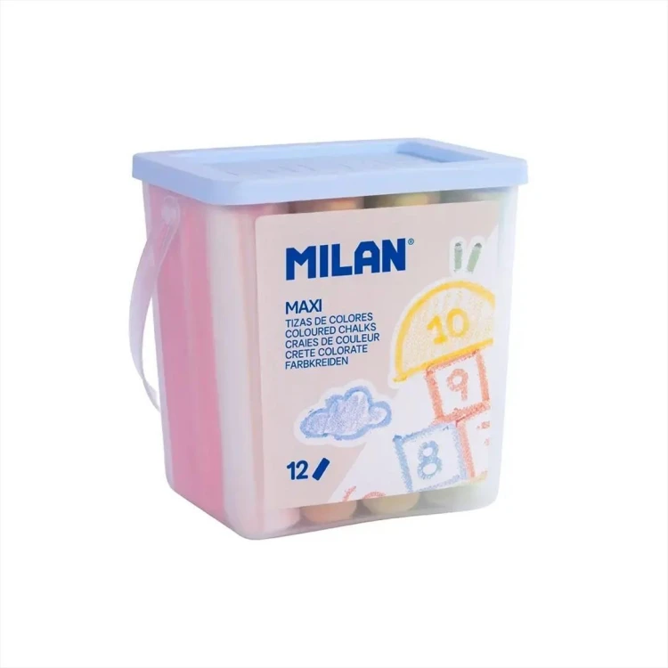 Kreda MAXI 12 kolorów w wiaderku MILAN, MILAN