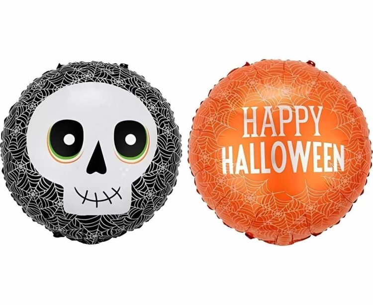 Balon foliowy Czaszka Happy Halloween 46cm