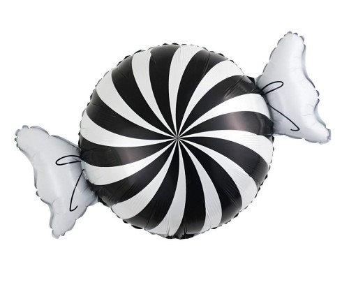 Balon foliowy Cukierek czarno-biały 34x50cm