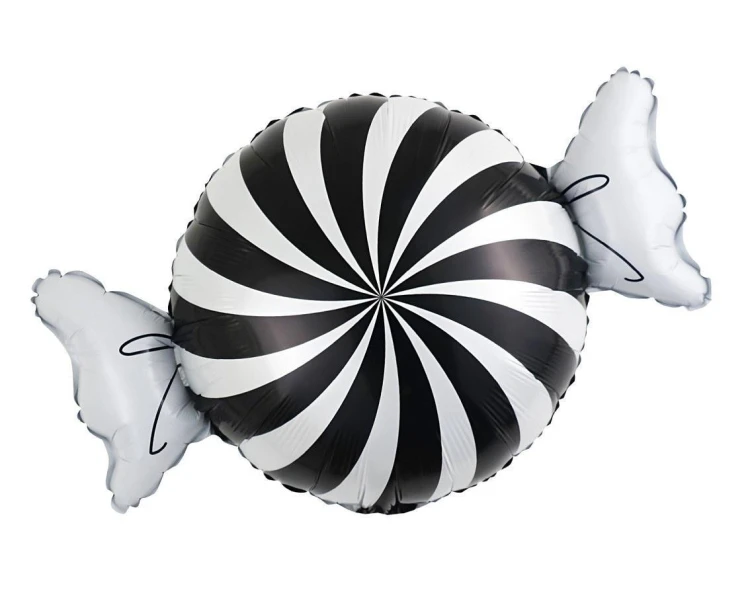 Balon foliowy Cukierek czarno-biały 34x50cm