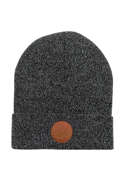 Czapka Beanie z bawełny org. melanż czarno-biały