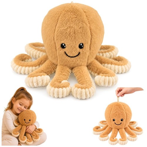 Maskotka ośmiornica beżowa 30cm, Leantoys