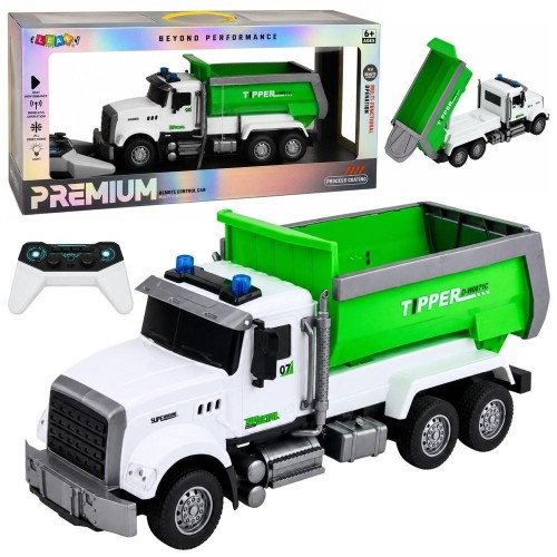 Wywrotka R/C z ruchomą dkrzynią zielona 1:14