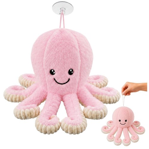Maskotka ośmiornica różowa 16cm, Leantoys