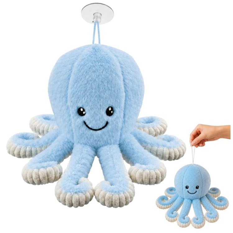 Maskotka ośmiornica niebieska 16cm, Leantoys