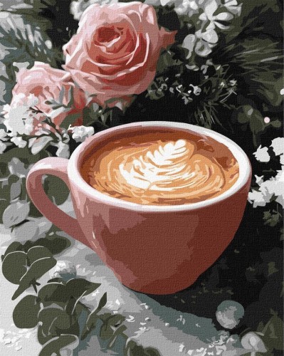 Malowanie po numerach - Noworoczne latte 40x50cm