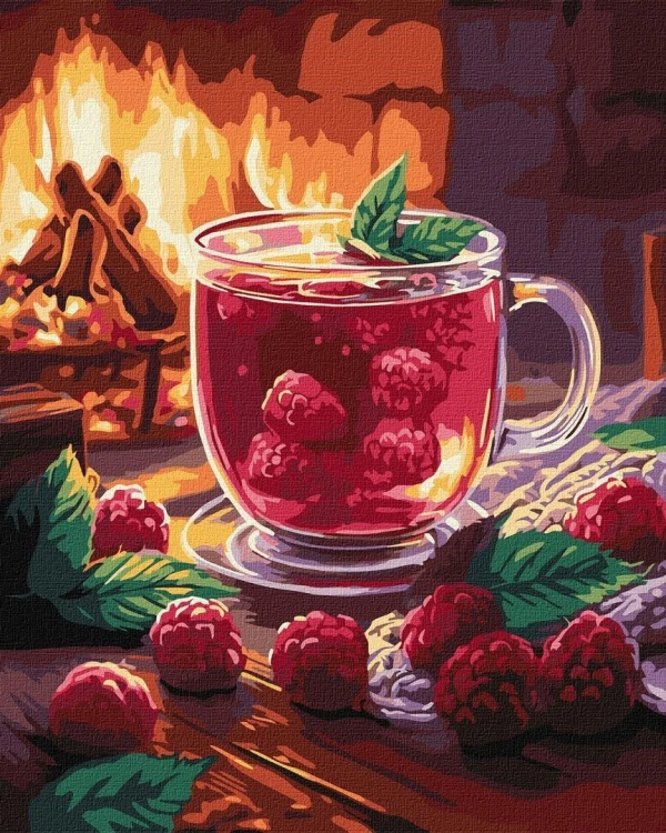 Malowanie po numerach - Malinowa herbata 40x50cm