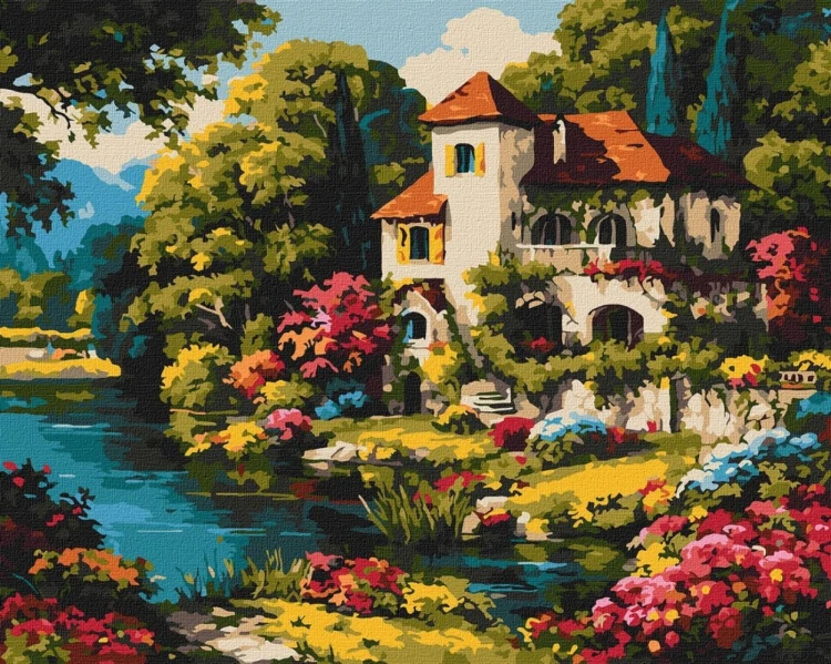 Malowanie po numerach - Barwny pejzaż 40x50cm