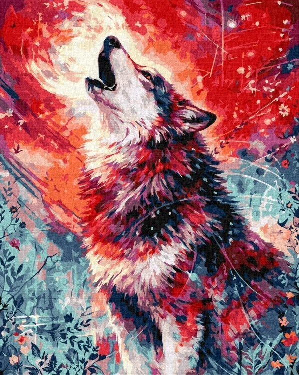 Malowanie po numerach - Ekspresyjny wilk 40x50cm