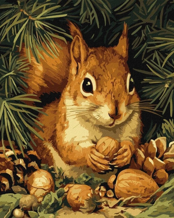 Malowanie po numerach - Wiewiórka 40x50cm, Ideyka