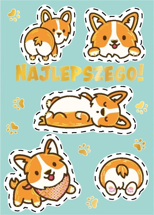 Karnet B8 mini Corgi kawai
