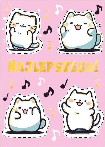 Karnet B8 mini Pushin kawai