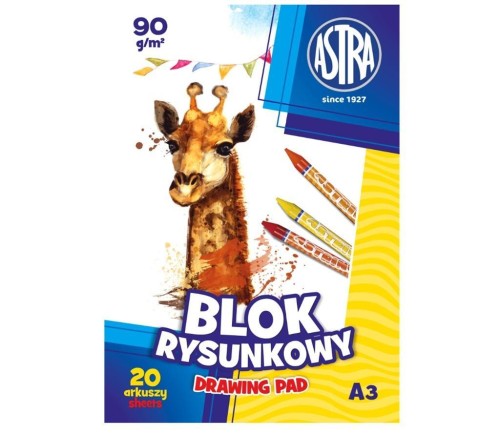 Blok rysunkowy A3/20K 90g (10szt) ASTRA