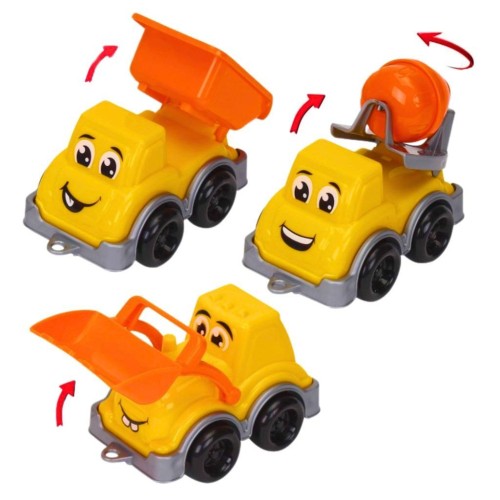 Miniaturowe pojazdy budowlane 3szt, Technok