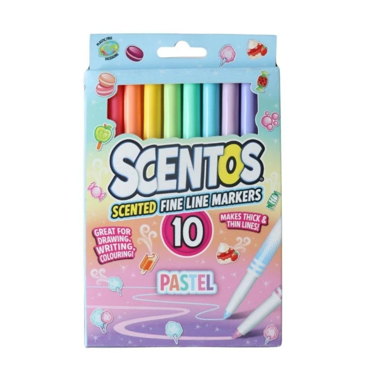 Flamastry pachnące pastelowe 10szt, Scentos