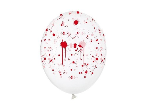 Balony Plamy krwi Crystal Clear 30cm 50szt