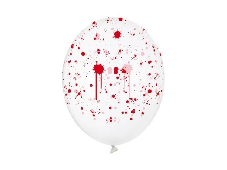 Balony Plamy krwi Crystal Clear 30cm 50szt