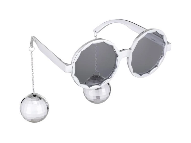 Okulary Kule disco srebrny 16x6,5cm