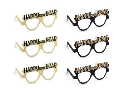 Okulary Happy New Year 17,5x8,5cm 3szt