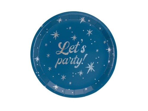 Talerzyki Let's party! 23cm granatowy 6szt