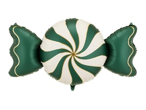 Balon foliowy Cukierek beżowo-zielony 113x54cm