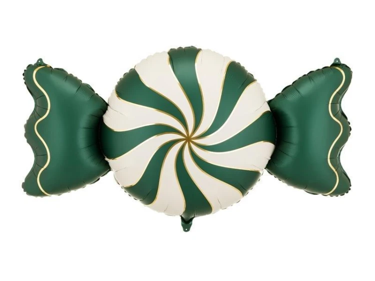 Balon foliowy Cukierek beżowo-zielony 113x54cm