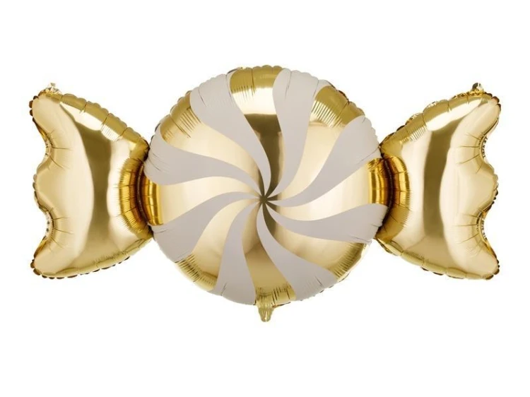 Balon foliowy Cukierek beżowo-złoty 113x54cm