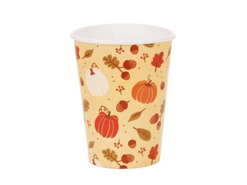 Kubeczki papierowe Dynie i żołędzie 250ml 6at