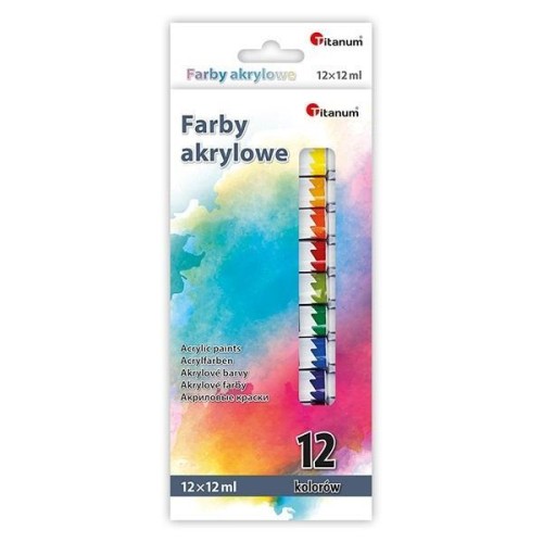 Farby akrylowe 12 kolorów, Titanum
