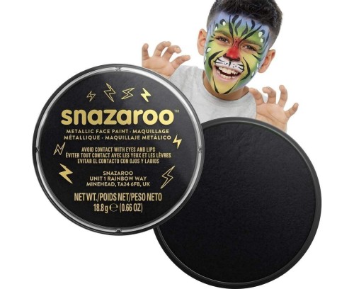 Farba do twarzy Metaliczna Czarna 18ml