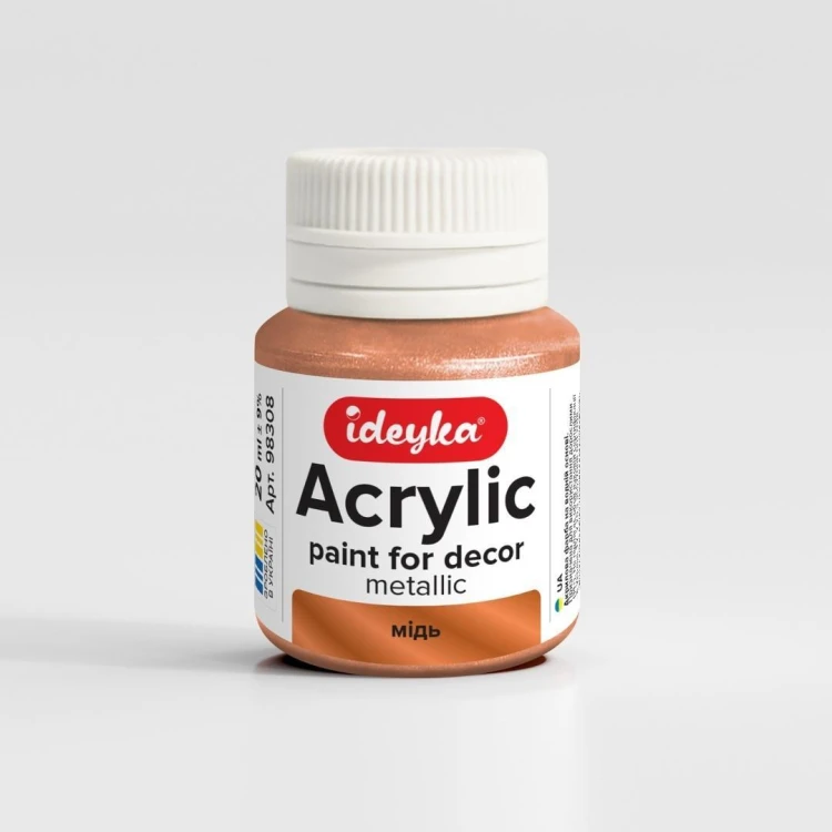 Farba akrylowa metaliczna Miedź 20ml, Ideyka