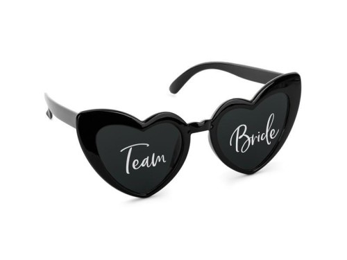 Okulary serduszka z napisem Team Bride