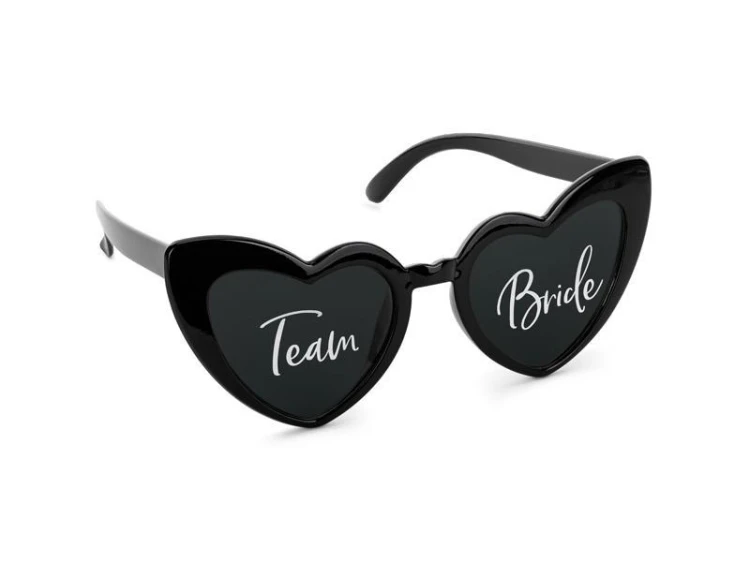 Okulary serduszka z napisem Team Bride