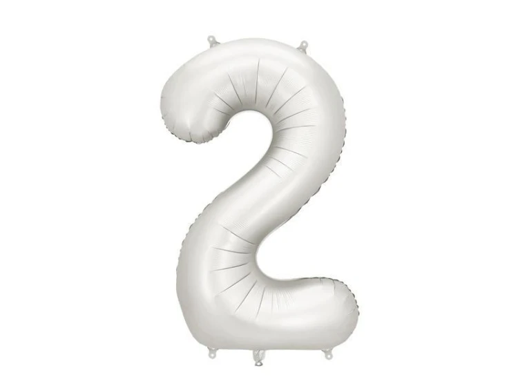 Balon foliowy cyfra 2 86cm srebrny