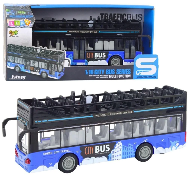 Autobus miejski piętrowy napęd światło dżwięk 1:16