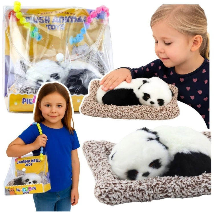 Śpiąca panda na poduszce, Leantoys