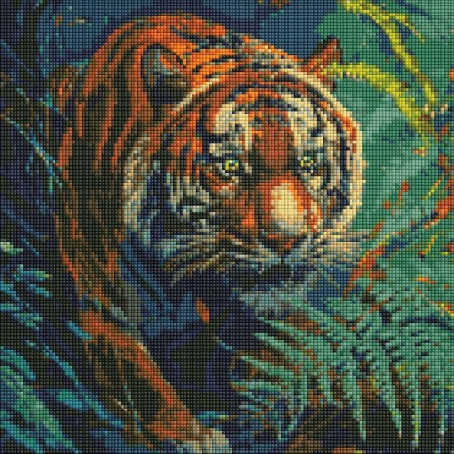 Diamentowa mozaika - Władca dżungl 40x40cm, Ideyka