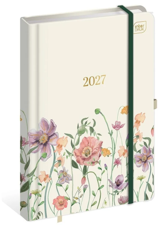 Kalendarz 2027 A5/192K Mat+ UV Metallic Flowers