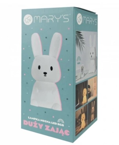 Lampka nocna LED Zając biały duży, Mary's