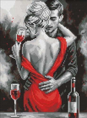 Diamentowa mozaika - Czerwona miłość 30x40cm