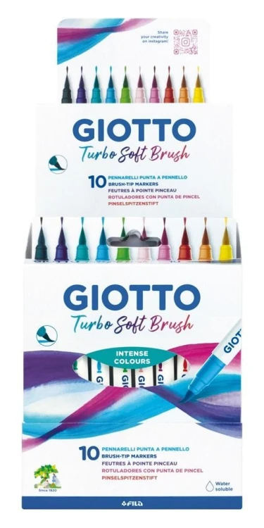 Pisaki Turbo Soft Brush intense 10 kolorów, Giotto
