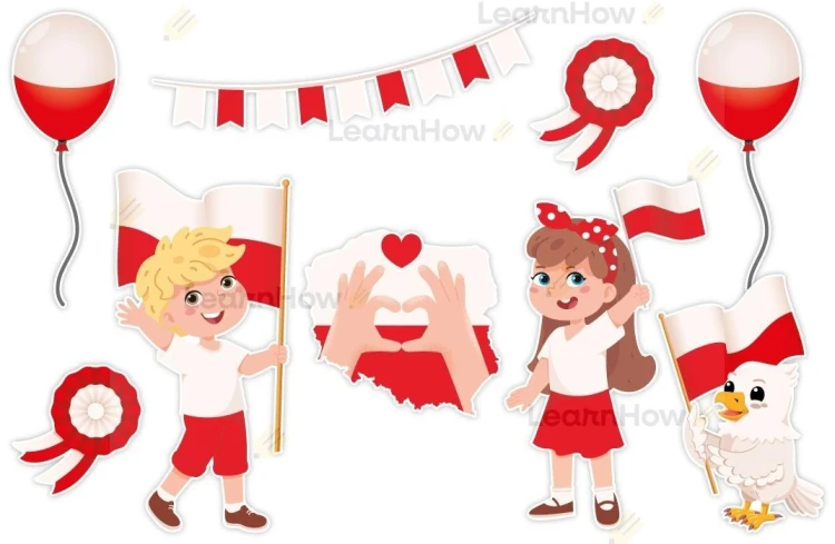Dekoracja patriotyczna dzieci z dodatkami XL 9el