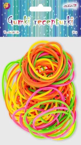 Gumki recepturki neonowe 3,8cm 30g, Aliga