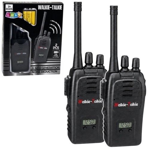 Walkie Talkie USB czarne, Leantoys