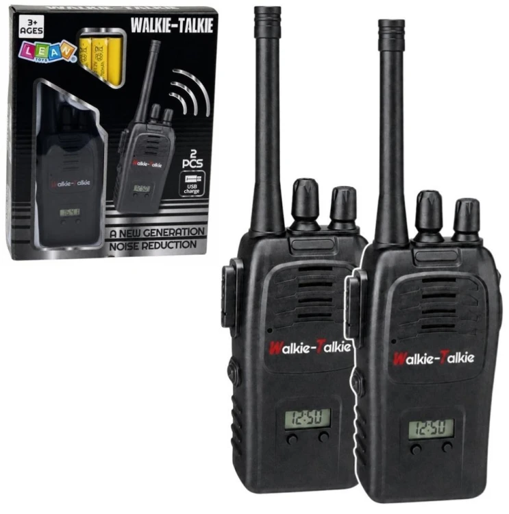 Walkie Talkie USB czarne, Leantoys