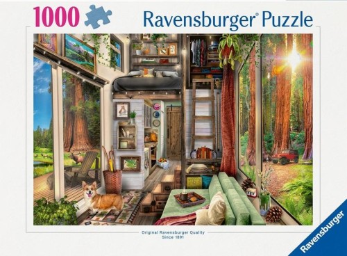 Puzzle 1000 Domek w lesie, Ravensburger