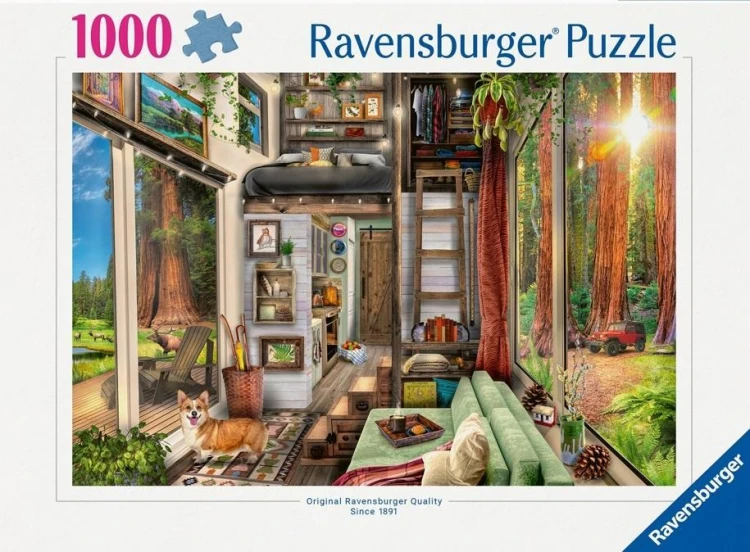 Puzzle 1000 Domek w lesie, Ravensburger