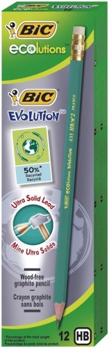 Ołówek Evolution Eco z gumką (12szt) BIC, BIC