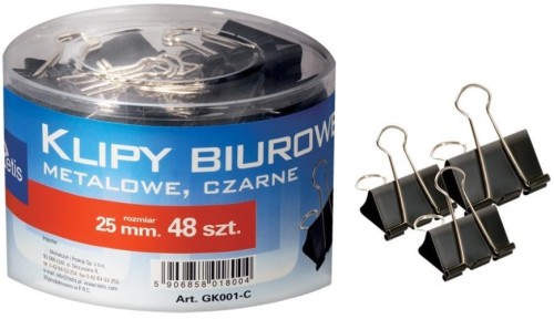Klipsy biurowe 24szt. GK001-D, Tetis
