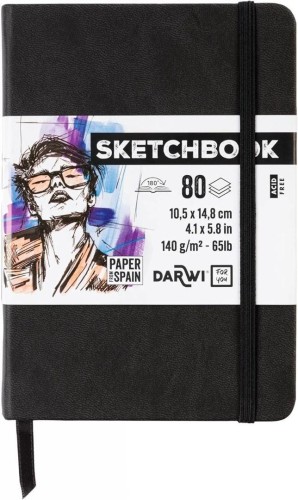 Szkicownik A6 140g czarny, Darwi